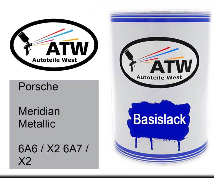 Porsche, Meridian Metallic, 6A6 / X2 6A7 / X2: 500ml Lackdose, von ATW Autoteile West.